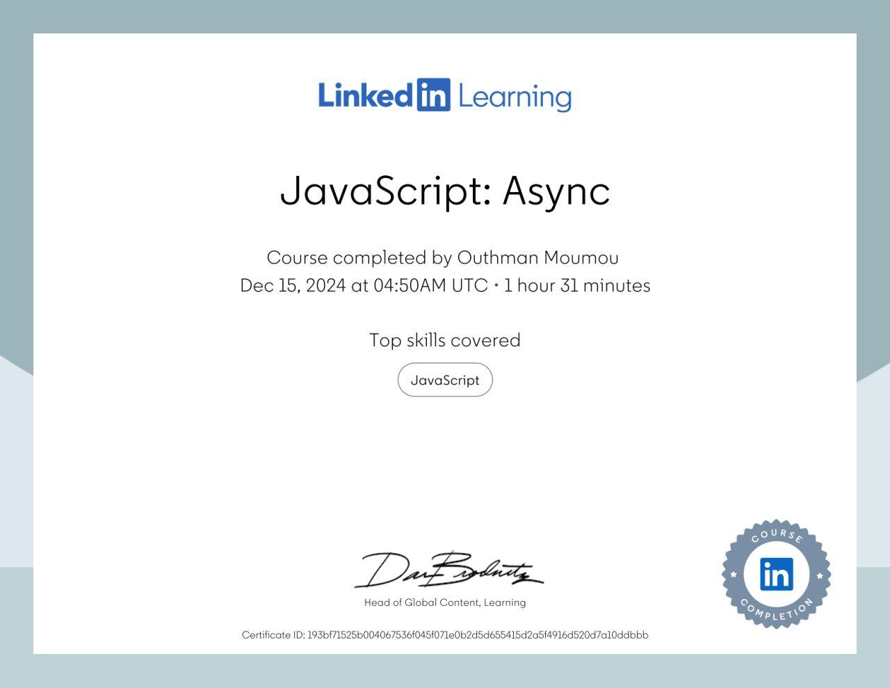 JavaScript: Async